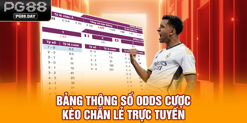 Bảng thông số odds cược kèo chẵn lẻ trực tuyến