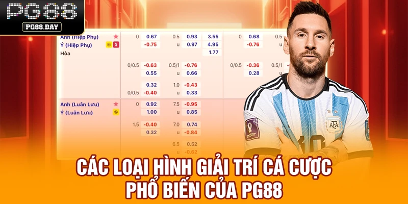 Các loại hình giải trí cá cược phổ biến của PG88
