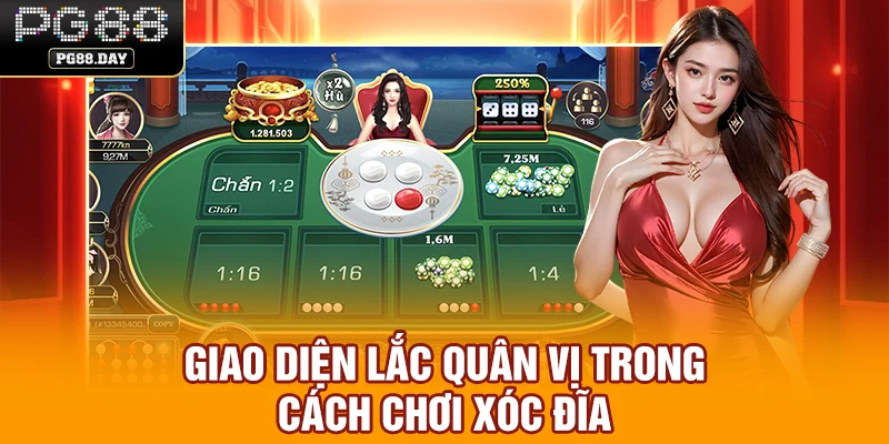 Giao diện lắc quân vị trong cách chơi Xóc Đĩa